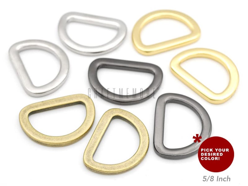 CRAFTMEMORE CRAFTMEmore D Rings Purse Loop Flat Metal Dring Heavy Duty Findings for Bag Belt Strap Webbing 10 pcs 58 34 1 Inch 34 Inch Gunmetal - Image 4