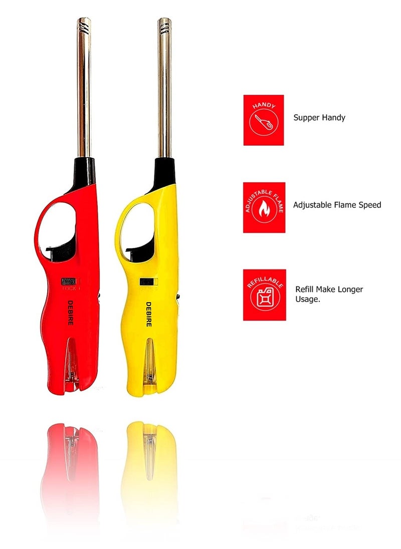 Debire - DEBIRE Gas Lighter for Stove Steel with Kitchen Adjustable Flame (Yellow-1) - Image 1