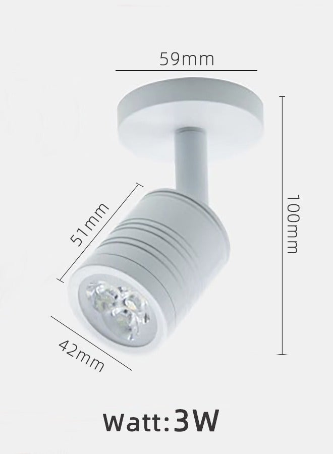 Small LED Track Light Adjustable,3W 220V-240V 3000K Warm White Rotate Wall Mount Spotlights Fixtures Reading Lamp For Picture,Mirror,Hallway,Bedroom,Sitting Room,Art Studio - Image 2