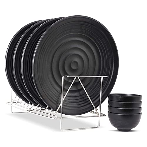 URMILA PLASTIC® Premium Range of Matte Black Melamine Dinner Set (Melamine Piece 6) - Image 2