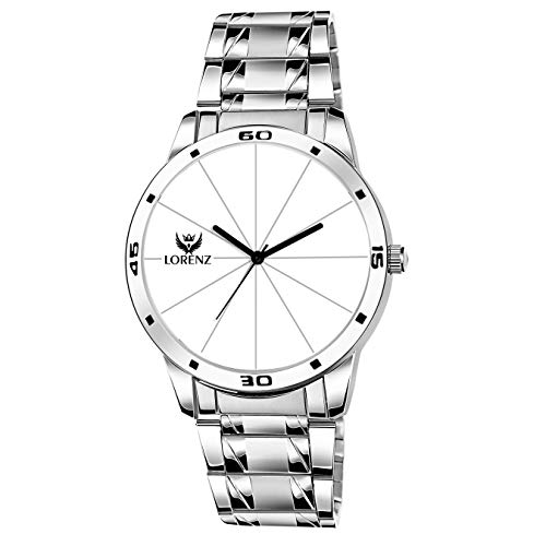 LORENZ White Dial Watch & Grey Wallet Gift Box Combo for Men and Boys | CM-3052WL-17 - Image 3