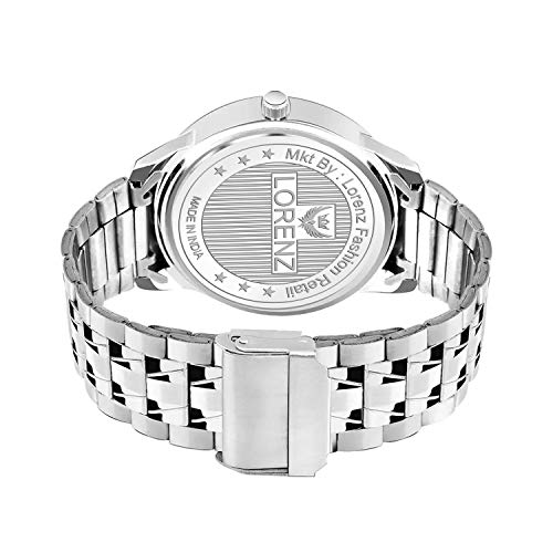 LORENZ White Dial Watch & Grey Wallet Gift Box Combo for Men and Boys | CM-3052WL-17 - Image 4