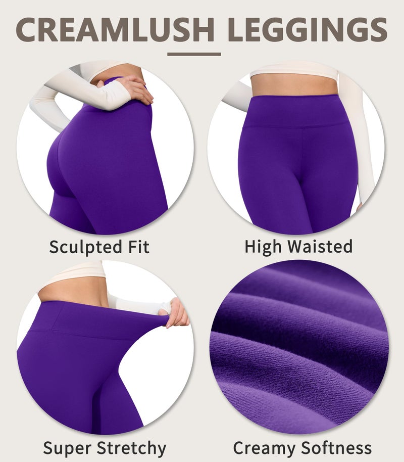 VALANDY Creamlush 4 Pack Capri Leggings for Women-High Waisted Stretchy Soft Yoga Lounge Pants(S-3XL) - Image 5
