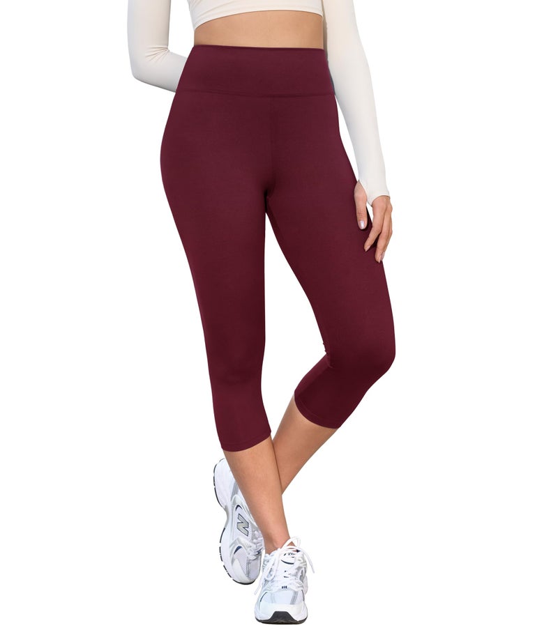 VALANDY Creamlush 4 Pack Capri Leggings for Women-High Waisted Stretchy Soft Yoga Lounge Pants(S-3XL) - Image 2