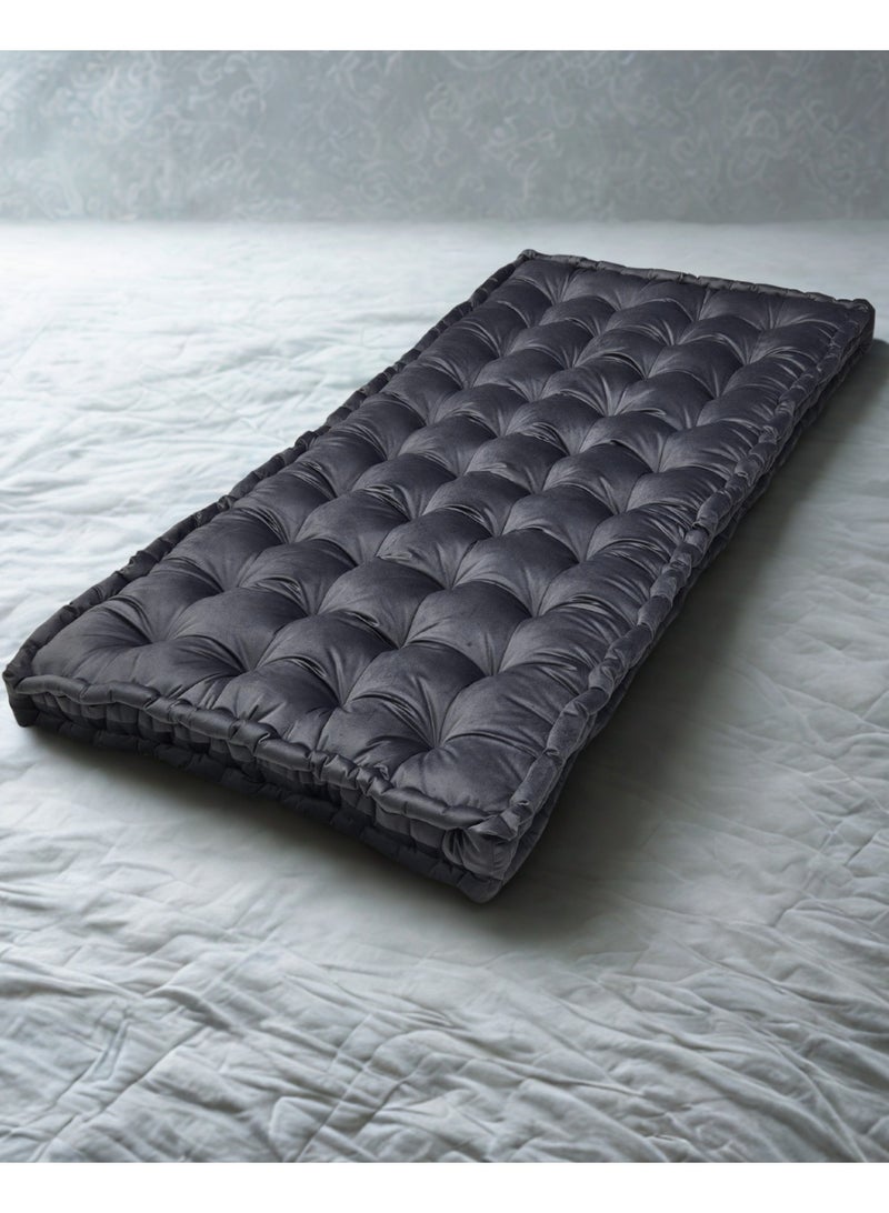 سمارت هوم مرتبة ومطرحة أرضية فاخرة بقماش مخمل ناعم وحشوة بوليستر كثيفة – فراش أرضي مريح للنوم والضيافة والجلسات المنزلية – مرتبة فردية قابلة للطي للاستعمال اليومي – مقاس 190×90×12 سم - Image 5