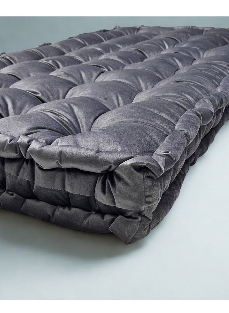 سمارت هوم مرتبة ومطرحة أرضية فاخرة بقماش مخمل ناعم وحشوة بوليستر كثيفة – فراش أرضي مريح للنوم والضيافة والجلسات المنزلية – مرتبة فردية قابلة للطي للاستعمال اليومي – مقاس 190×90×12 سم - Image 3