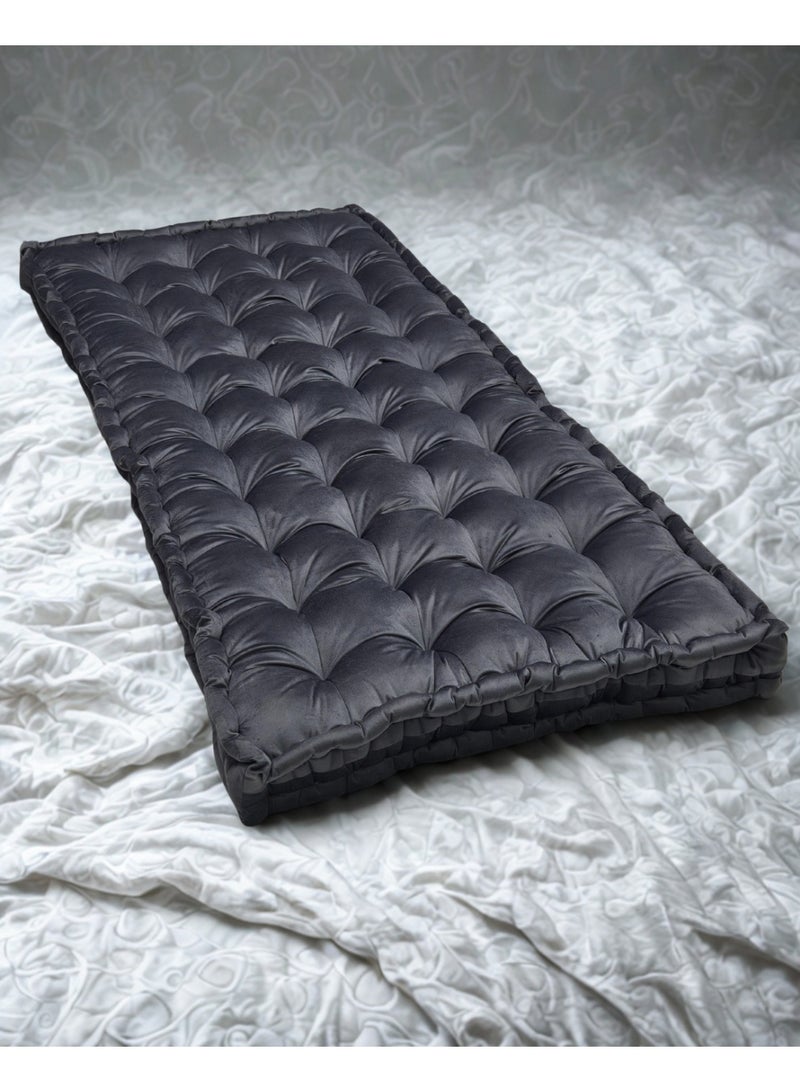 سمارت هوم مرتبة ومطرحة أرضية فاخرة بقماش مخمل ناعم وحشوة بوليستر كثيفة – فراش أرضي مريح للنوم والضيافة والجلسات المنزلية – مرتبة فردية قابلة للطي للاستعمال اليومي – مقاس 190×90×12 سم - Image 4