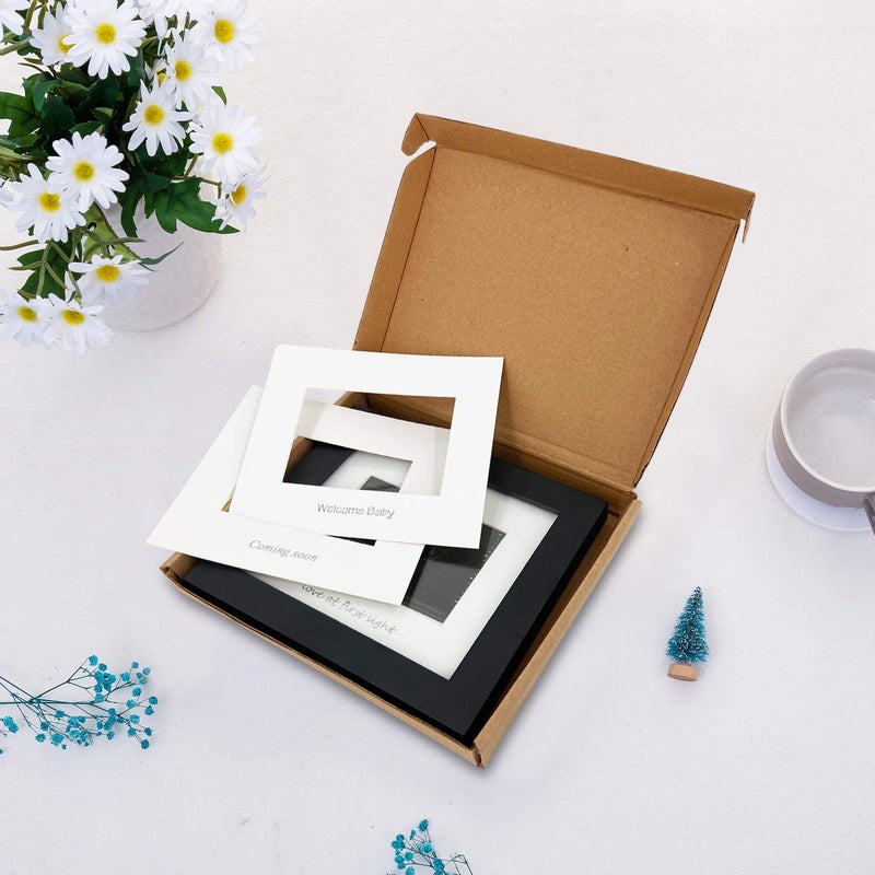 IHEIPYE Baby Sonogram Photo Frame - 1st Ultrasound Picture Frame - Idea Gift for Expecting Parents,Baby Shower, Gender Reveal Party,Baby Nursery Decor (Silver Text, Black) - Image 5