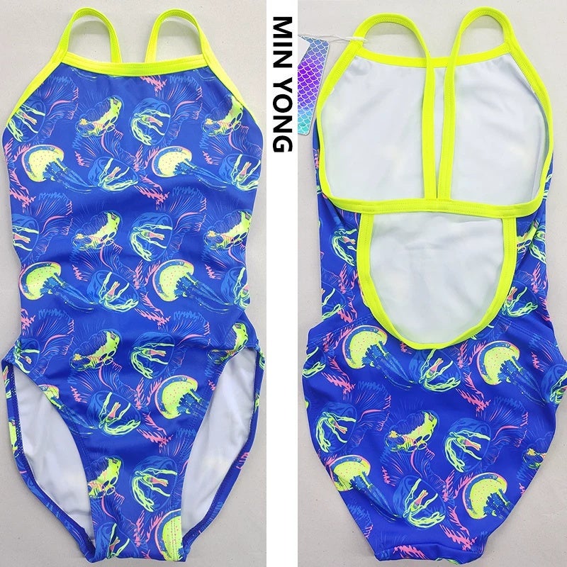 Famous swimming belt shiny crystal fine shoulder strap professional swimsuit triangle one-piece swimsuit racing tight single layer without chest pad - Image 3