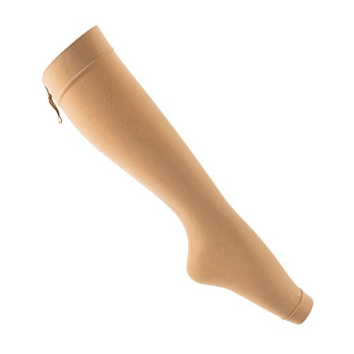 Bluestone Zipper Compression Sock 20-30mmhg for Men and Women- Therapeutic Open Toe Support Sleeve for Swelling, Circulation, Pregnancy by Bluestone (X-Large) - Image 2