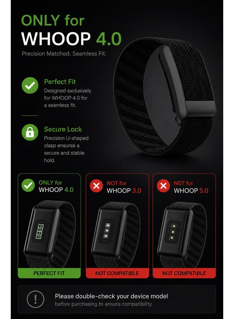 TraMx Bands for Whoop 4.0 - Replacement Nylon Knit Watch Strap Wristband with U-shaped Metal Frame Fitness & Activity Tracker Accessories - Image 2