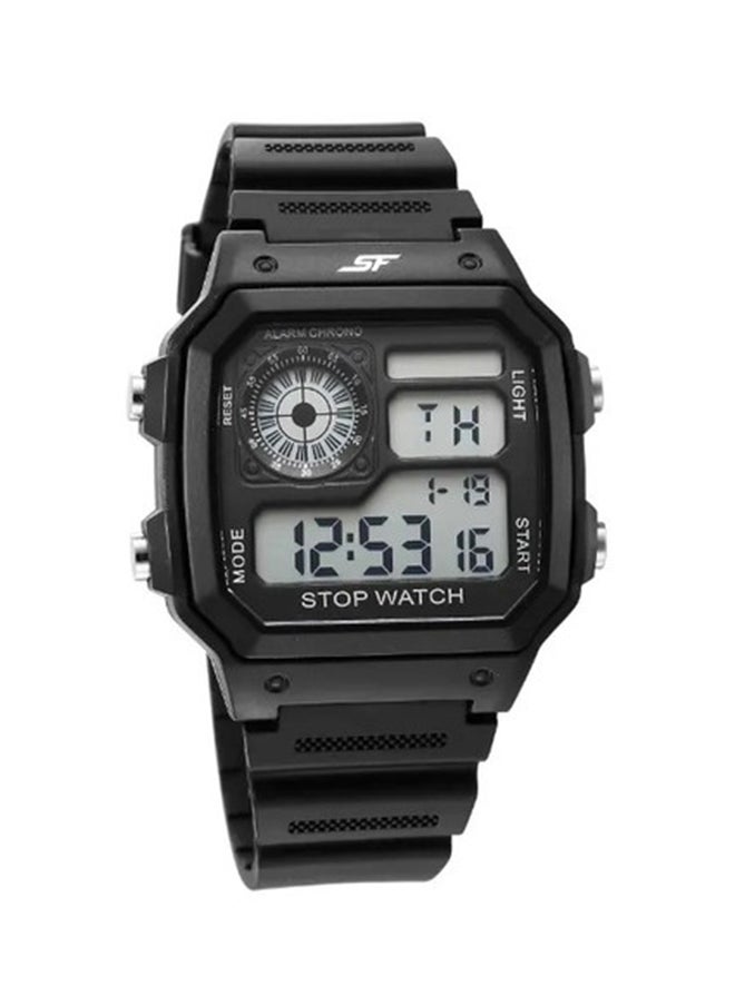 Sonata - SF Hexa Digital Dial Unisex Watch With Black Colour Polyurethane Strap - Image 1