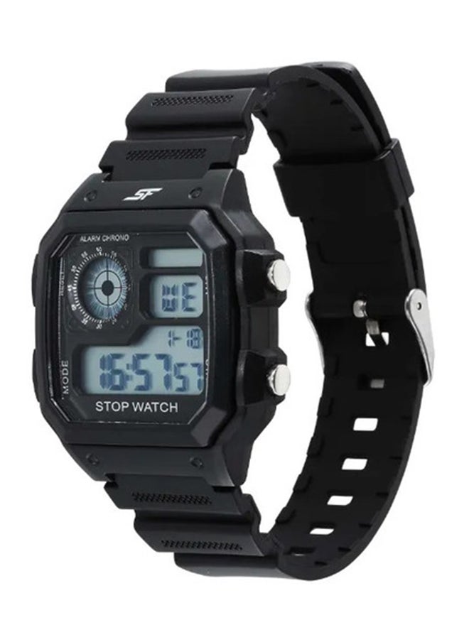 Sonata - SF Hexa Digital Dial Unisex Watch With Black Colour Polyurethane Strap - Image 1