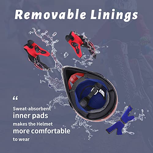 OUMURS DOT Youth Dirt Bike Helmet,Kids ATV Helmets with Gloves Goggles for Youth Boys Girls 5-14 Ages,Four Wheeler Helmet Kids Motocross BMX MX UTV Snowmobile Go Kart Full Riding Racing Skateboard - Image 5