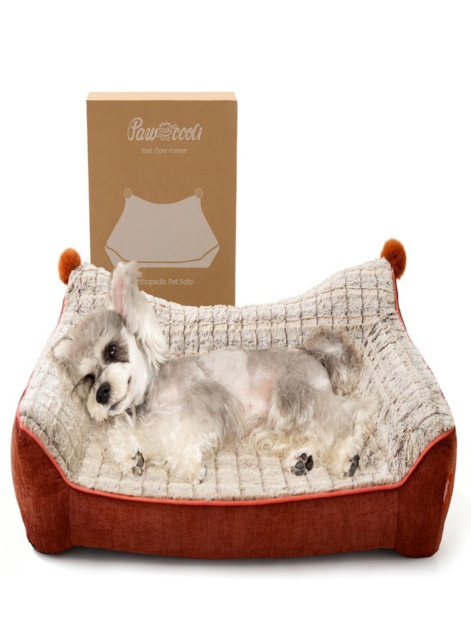 Pawccoli Orthopedic Dog Bed for Medium Dogs,Waterproof Supportive Egg Crate Foam Medium Dog Couch, Pet Bed with with Removable Bolsters, Washable Cover Non-Slip Bottom, (30''×21''×7'') - Image 1