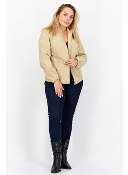 Greg Norman Women Solid Long Sleeve Jacket, Khaki  - Image 4