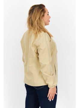 Greg Norman Women Solid Long Sleeve Jacket, Khaki  - Image 3