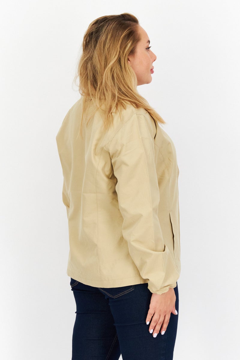 Greg Norman Women Solid Long Sleeve Jacket, Khaki  - Image 3