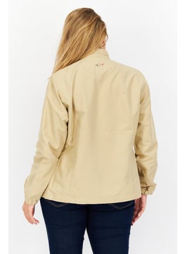 Greg Norman Women Solid Long Sleeve Jacket, Khaki  - Image 2