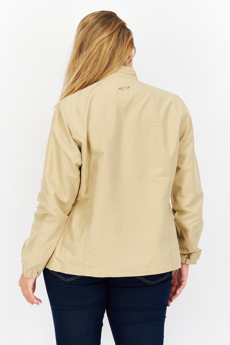 Greg Norman Women Solid Long Sleeve Jacket, Khaki  - Image 2