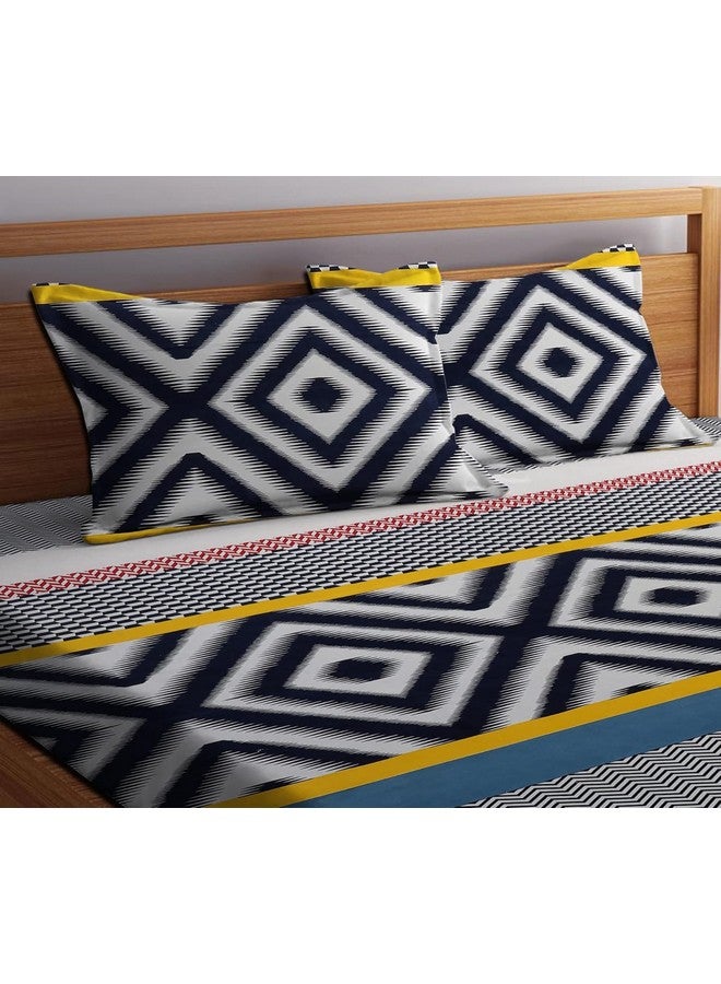 RD TREND Presents Luxurious Glace Cotton Super Soft 210 TC 360° Elastic Fitted Bedsheet Queen Size (78X60X8 Inch) with 2 Pillow Covers, Color-Black - Image 2