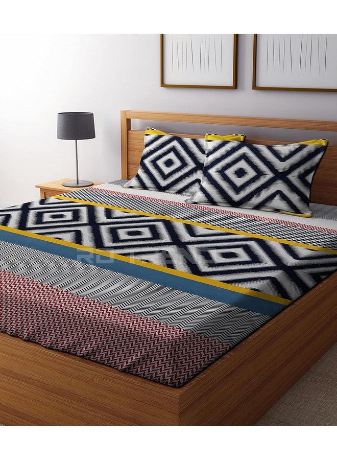 RD TREND Presents Luxurious Glace Cotton Super Soft 210 TC 360° Elastic Fitted Bedsheet Queen Size (78X60X8 Inch) with 2 Pillow Covers, Color-Black - Image 4