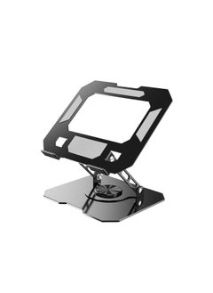 Laptop Tablet PC Stand Foldable Pad Height Alloy Heat Rack Rotating Display Lifting Rack-Color:263 Computer Model [360°Rotate】black