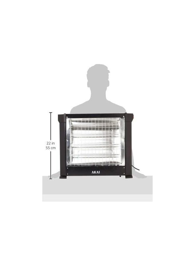 Akai Electric Heater, 2200 Watt, 4 Candles, Black - AK-2970 - Image 3