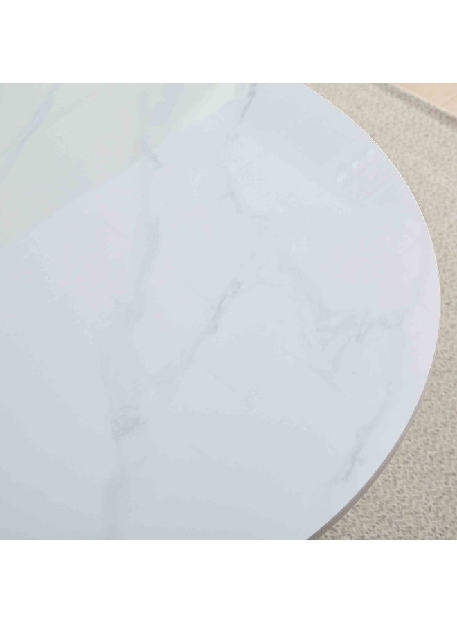 Home Box طاولة طعام دائرية مزدوجة المقاعد من الحجر المسنتر إلفيس - Image 2