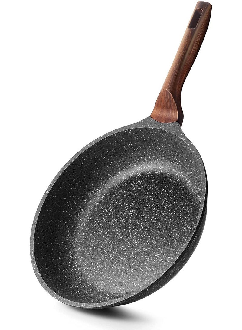Nonstick Granite Frying Pan Skillet, Non Stick Omelette Fry Pans, Omelet Egg Pan, Stone Cookware Chef's Pan, Induction Compatible, PFOA Free (Gray, 8.5 Inch) - Image 1