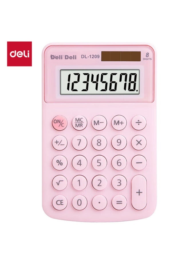 ديلي Deli Dual Power حاسبة محمولة مزدوجة الطاقة، طالب الصف الرابع ماكرون ميني حاسبة، لوازم التعلم، وردي، 1209a - Image 5
