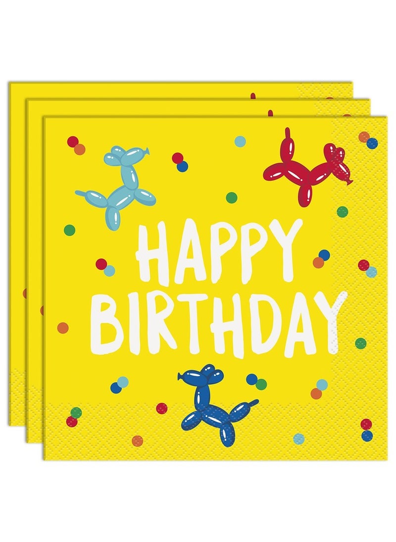 يونيك مناديل عيد ميلاد سعيد ورقية صفراء 32 سم عبوة من 16 قطعة