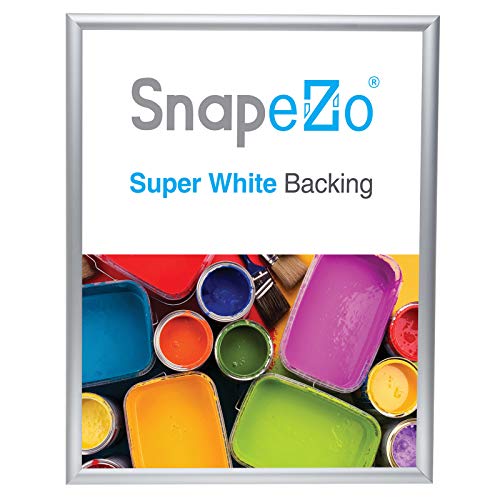SnapeZo إطار ملصق سناب زو 18x24 بوصة، فضي 1 بوصة من الألمنيوم، إطار تحميل أمامي، تركيب على الحائط، سلسلة أنيقة - Image 1