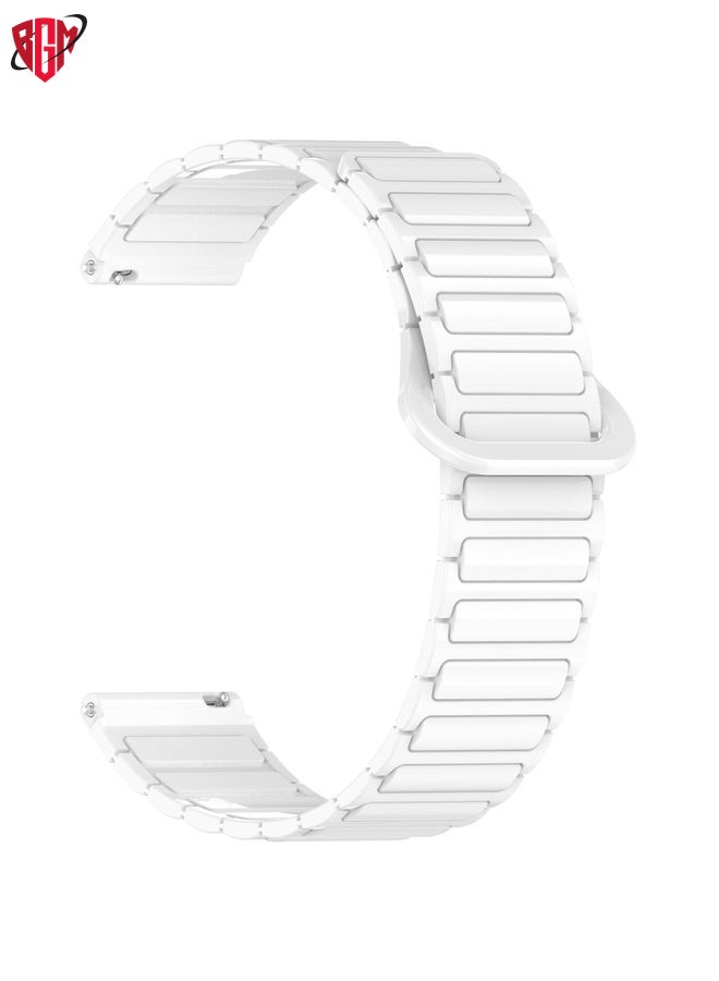 BGM For Garmin Forerunner 165 Dual Color Magnetic Buckle 20mm Silicone Watch Band(White)  - Image 3