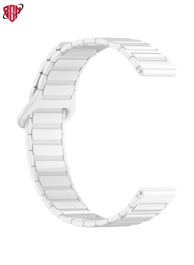 BGM For Garmin Forerunner 165 Dual Color Magnetic Buckle 20mm Silicone Watch Band(White)  - Image 4