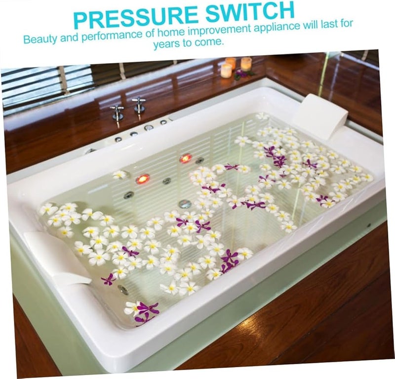 مفتاح التخلص من القمامة بضغط هواء حوض الاستحمام، زر بلاستيكي أبيض سهل الاستخدام - Image 3