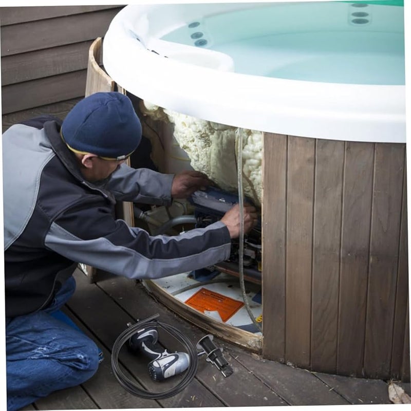 مفتاح التخلص من القمامة بضغط هواء حوض الاستحمام، زر بلاستيكي أبيض سهل الاستخدام - Image 4