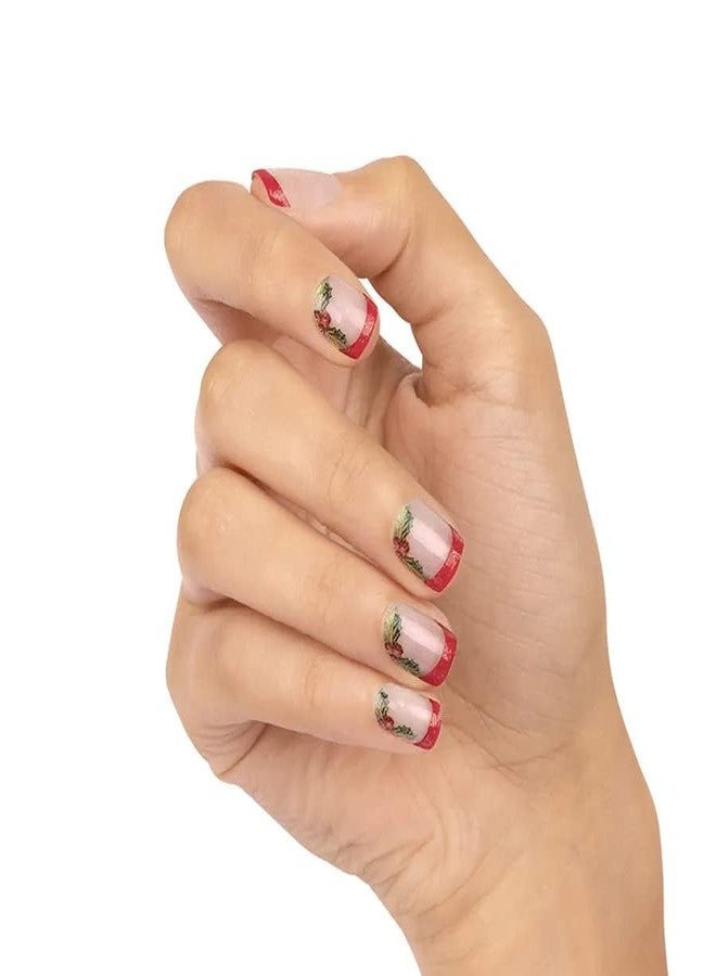Color Street 'Happy Holly Days' (FTG021) - French Tip Nail Polish Strips Home For The Holidays (Christmas 2022) - Image 4