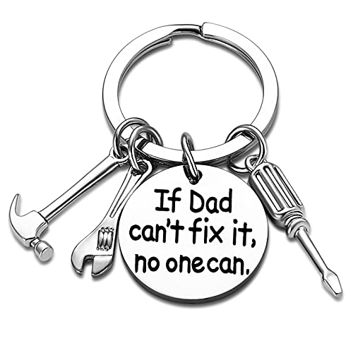Nimteve Dad Keychain - From Son/Daughter - Christmas/Father's Day Gift - 'If Dad Can't Fix It, No One Can' - Image 1