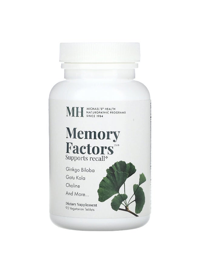 Michael's Naturopathic Michael's Naturopathic, Memory Factors, 90 Vegetarian Tablets - Image 1