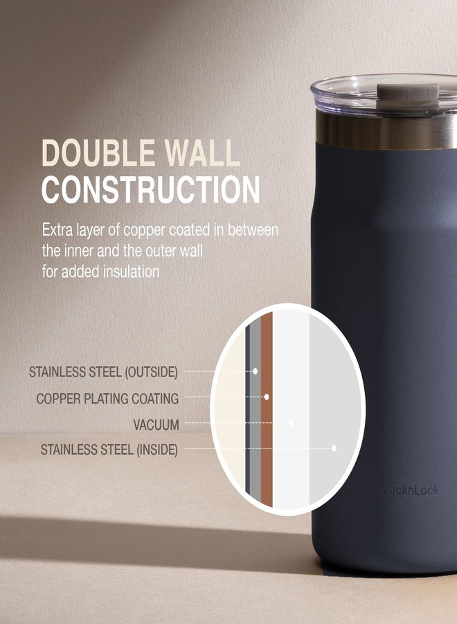 LocknLock Metro Mug, Premium 18/8 Stainless Steel Metal, Double Wall Insulated, Portable Coffee Cup with Lid and Handle for Hot and Cold Drinks, Mint, 16 oz - Image 5