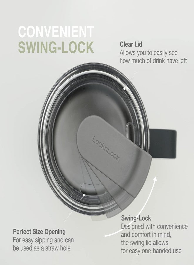 LocknLock Metro Mug, Premium 18/8 Stainless Steel Metal, Double Wall Insulated, Portable Coffee Cup with Lid and Handle for Hot and Cold Drinks, Mint, 16 oz - Image 4