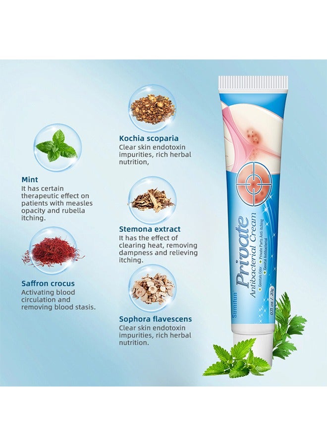 سوميفون كريم مضاد للحكة خاص ، أجزاء خاصة للإناث مرهم كريم مضاد للحكة لإزالة الحكة رائحة غريبة التهاب الجلد ، كريم علاج الحكة الأنثوية للرعاية الصحية 20 جرام - Image 3