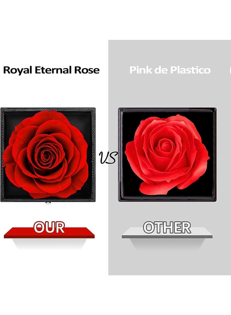 MAOGEDA Preserved Flowers with Necklace Gift Box - Forever Red Rose with I Love You Necklace for Mom/Daughter/Girlfriend/Wife on Anniversary/Wedding/Birthday/Birthday (Red) - Image 3