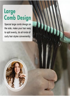 ZUKIMM 2024 New Curly Hair Brush, Bounce Curl Define Styling Brush, Wet Dry Detangler Hair Brush,The Essential Tool For Shaping And Styling Your Curls, Achieve Perfectly Defined Curls (Green)  - Image 3