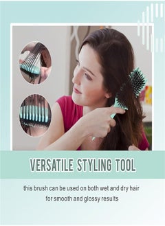 ZUKIMM 2024 New Curly Hair Brush, Bounce Curl Define Styling Brush, Wet Dry Detangler Hair Brush,The Essential Tool For Shaping And Styling Your Curls, Achieve Perfectly Defined Curls (Green)  - Image 5