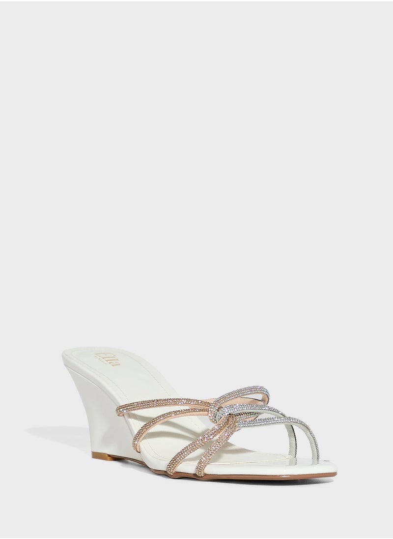 Ella Limited Edition Diamante Strap Wedge Sandal  - Image 2