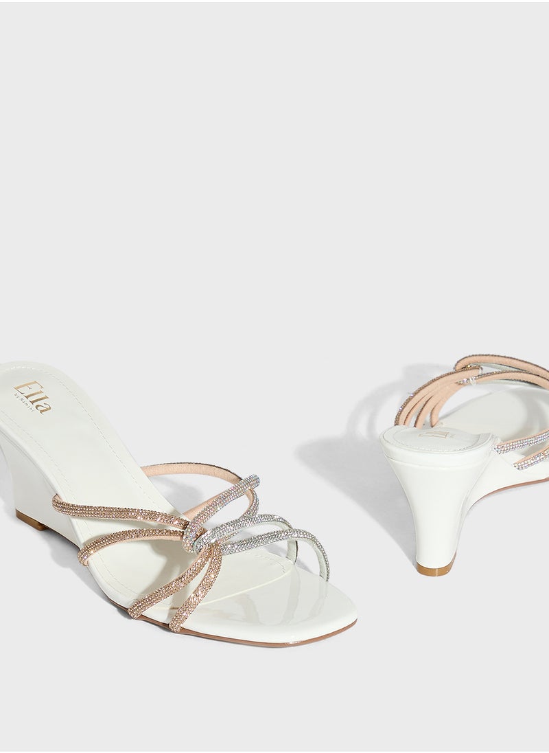 Ella Limited Edition Diamante Strap Wedge Sandal  - Image 4
