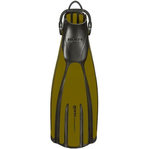 Mares Unisex Adults Avanti Quattro Diving Fins Durable Efficient Versatile OpenHeel Scuba Fins with FourChannel Design Bungee Strap Olive XLarge - Image 1