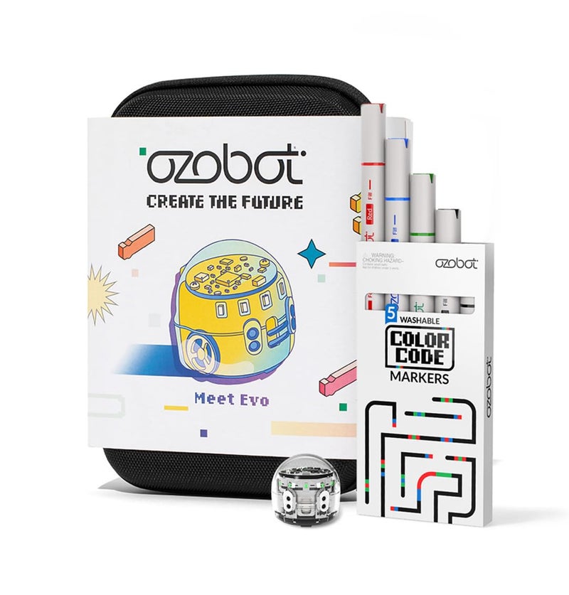 Ozobot Evo Entry Kit: Interactive Coding Robot, Kids Ages 5+, Includes Color Code Markers, Charging Cable, Zip Case, Access to 700+ STEM Lessons - Educators & Parents, No Coding Experience Required - Image 1